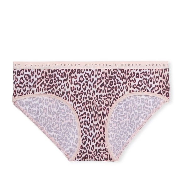 Victoria's Secret Stretch Cotton Hiphugger Panty Purest Pink Leopard M NEW - Picture 4 of 6